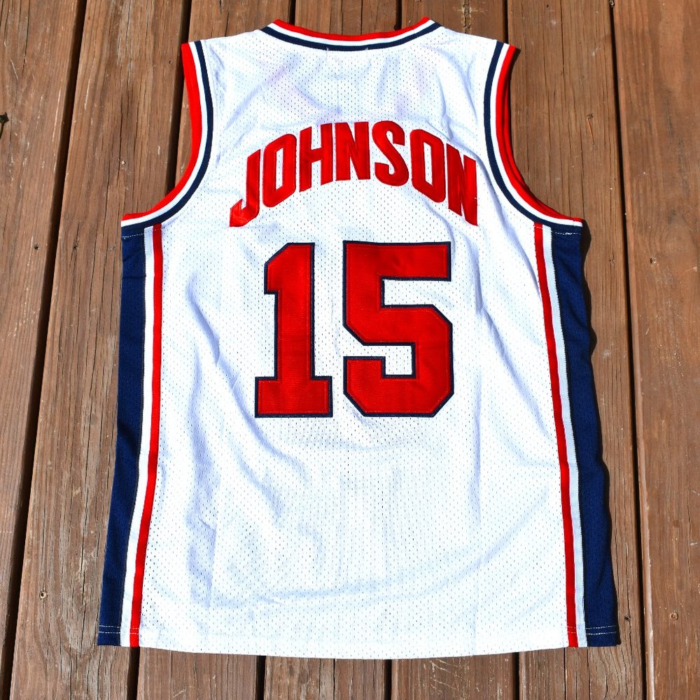 New! Magic Johnson USA Team Olympics WHITE Basketball Jersey Adult Men's Sizes